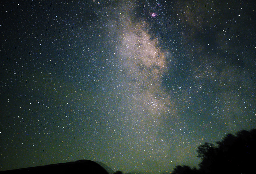 Milky Way through telescope