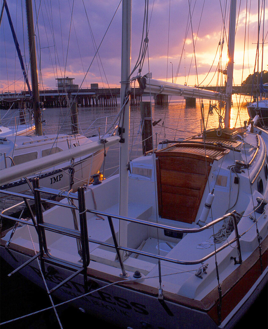 Washington Sailboats Docked at Sunset