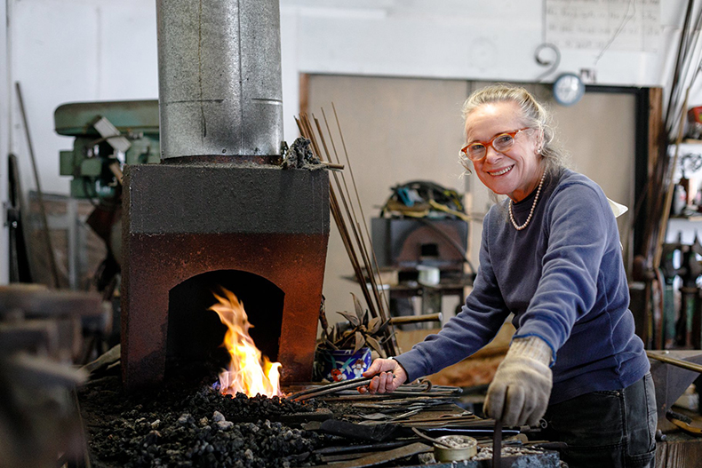 Elizabeth Brim, master blacksmith.