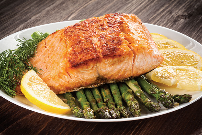 Salmon and asparagus sheet pan