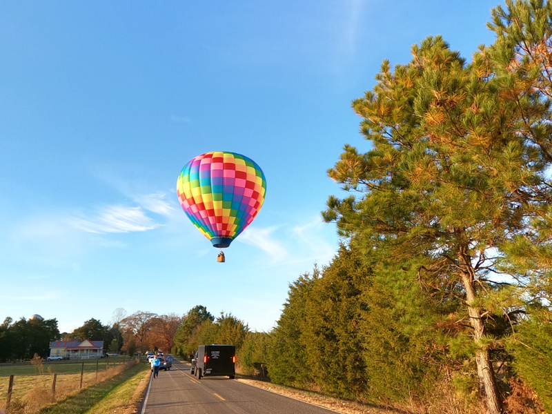 Hot Air Balloon flying high