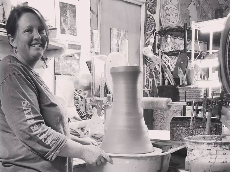 Jessica Wright at the Pottery Wheel