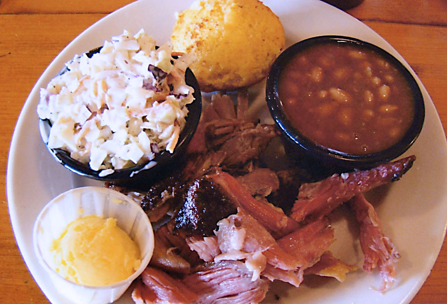 Barbeque plate at JD's Smokehouse