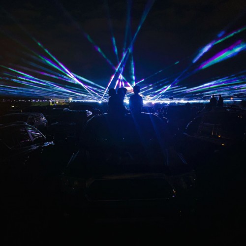 Taking in the Drive-In Laser Show at Winston-Salem Fairgrounds.—Ashton Vest, Lexington, Surry-Yadkin EMC, Photo taken by Randy Dunlap