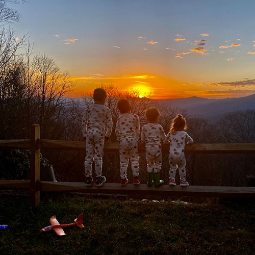 My wife Pam took this photo during a winter sunset in Blowing Rock. Our grandchildren (left to right): Ben (6), Miles (5), Wyatt (2) and Riley (1). —Dewey Robinson, Statesville, EnergyUnited