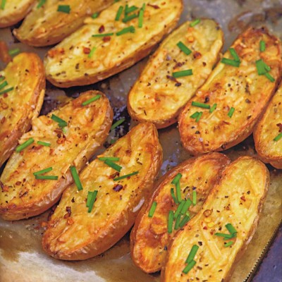 Garlic Asiago Fingerling Potatoes