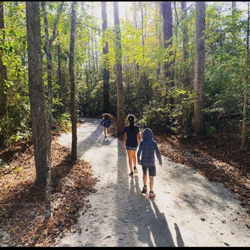 I enjoy adventures with my children and we love all of the NC state parks. Here we are at the beginning of a short hike in Lumber River State Park. —Herman Ospina, Lumberton, Lumbee River EMC
