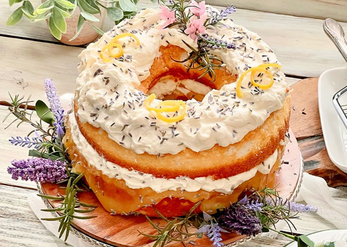 Lavender and Lemon Spring Cake (No-Bake)