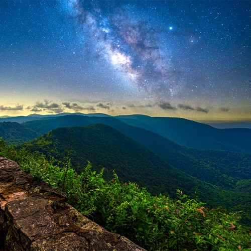 “The Milky Way spilled across the sky at Doughton Park off of the Blue Ridge Parkway in  Alleghany County. It was a perfect moonless night so the stars could shine!”—Leslie Restivo, Vilas, Blue Ridge Mountain EMC #photooftheweek