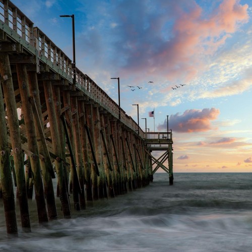 “Sunrise at the Oak Island Pier.” —Nick Noble, Southport, Brunswick Electric