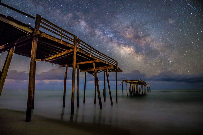 Frisco Pier Under the Milky Way