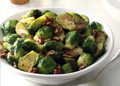 Maple Pecan Brussels Sprouts