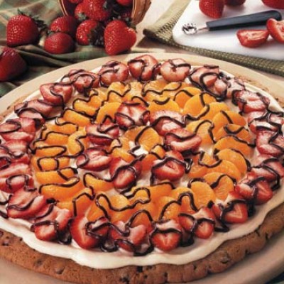 Fruit Topped Triple Chocolate Pizza