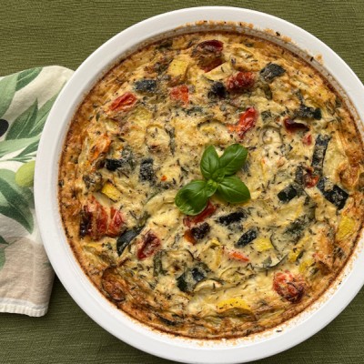 Roasted Vegetable and Herb Crustless Quiche