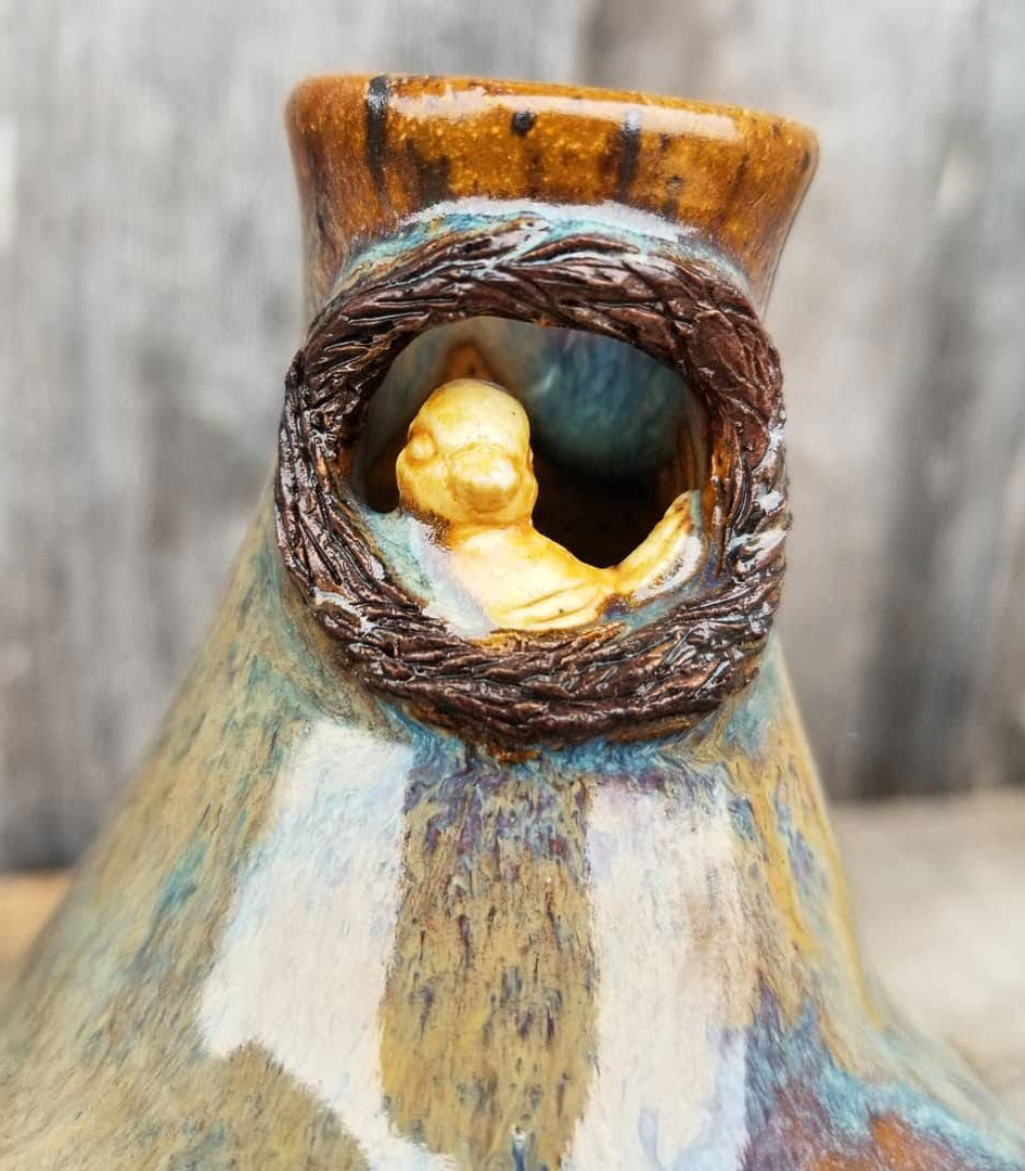 Pottery Bird in a nest
