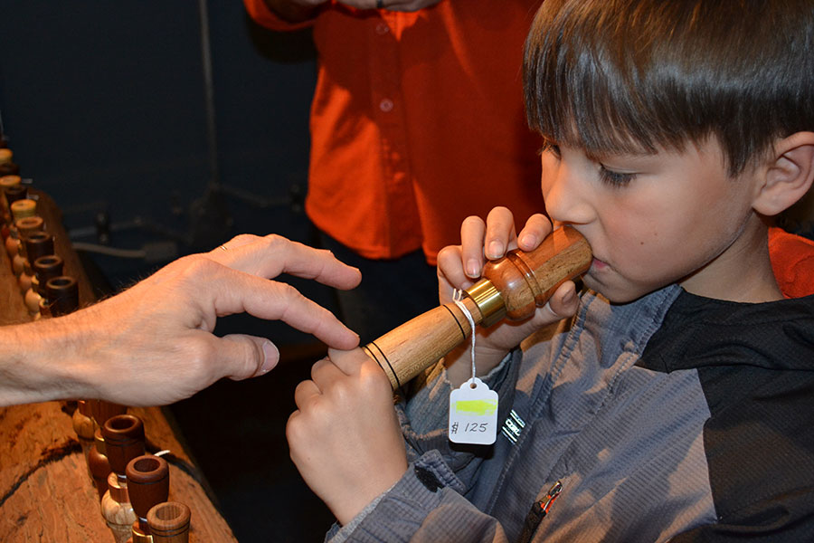 Boy with duck call