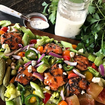 Buffalo Chicken Burger Salad