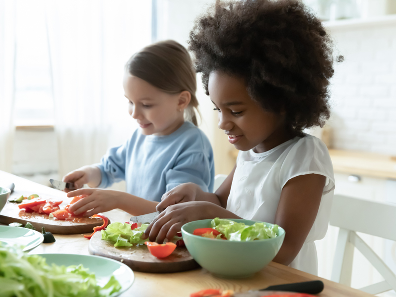 Children helping in the kitchen