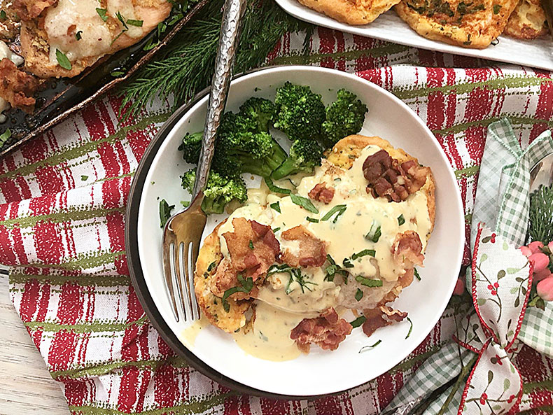 Open Faced Chicken Cordon Bleu