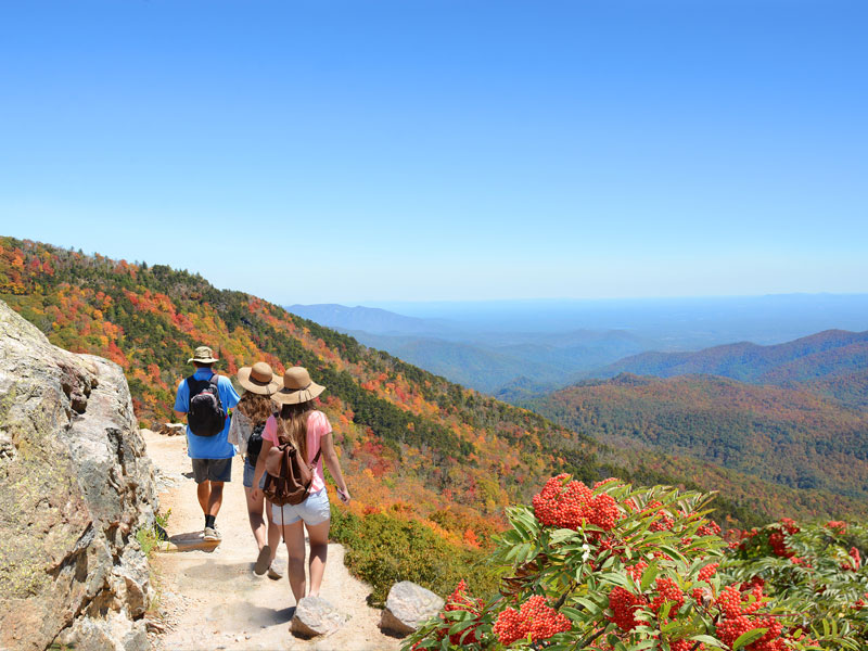 Fall hiking in Blue Ridge Mountain