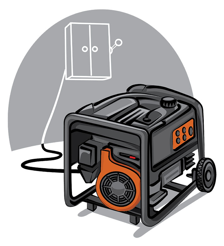 Generator transfer throw switch