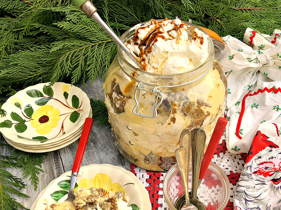 Neese’s Sausage Harvest Hash Gingerbread Banana Pudding