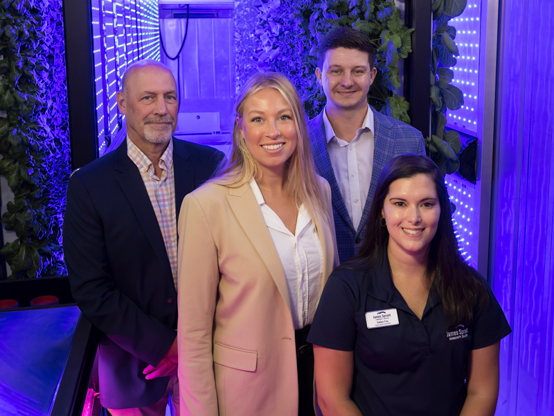 Four county EMC CEO Don Gatton with Kristen Hole, Greg Sager and Katlyn Foy