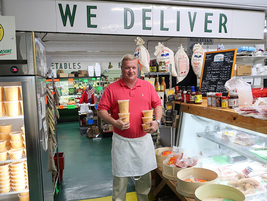 Lee Hinkle with pimento cheese