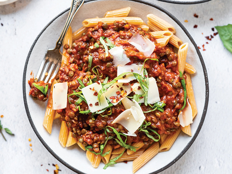 Lentil Marinara Penne