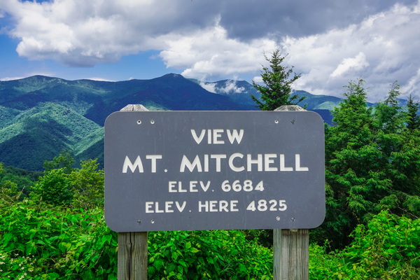 Mount Mitchell Viewpoint with sign