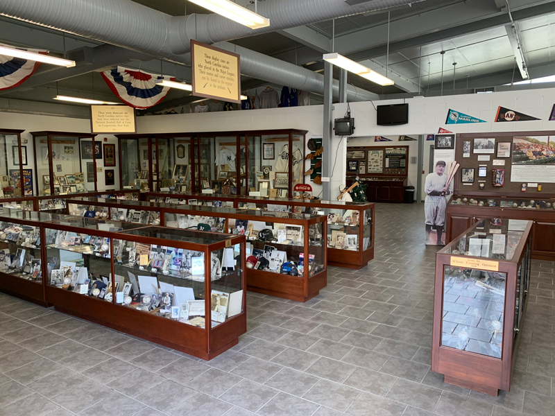 Display cases at NC Baseball Museums 