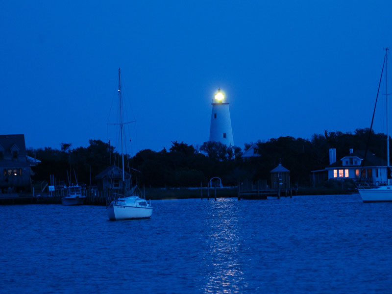 Ocracoke Lighthouse at night