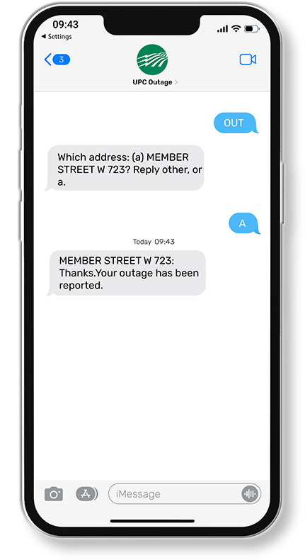outage texting