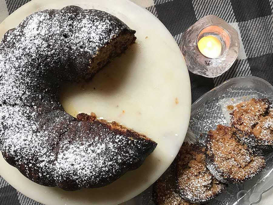 Cinnamon-Butter Krispy Kreme ‘Kroutons’ Ruby's Spiced Bundt Cake