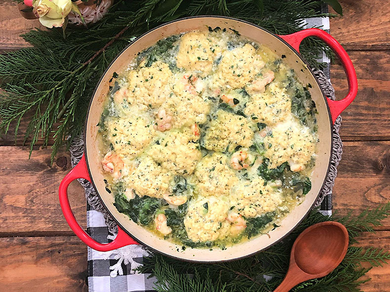 Creamed Spinach Shrimp Scampi
