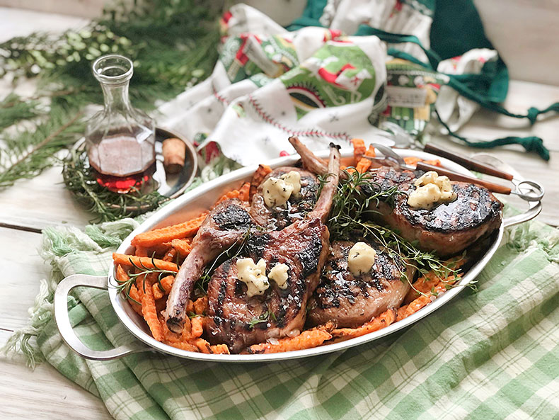 Maple and Apple Cider Brined Tomahawk Pork Chops
