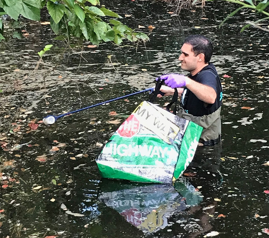 Wading Ocean Plastic