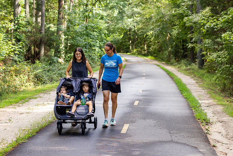 Walking the path with stroller