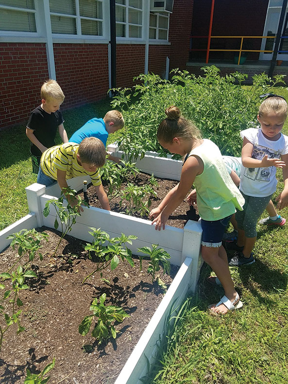 Kids in garden